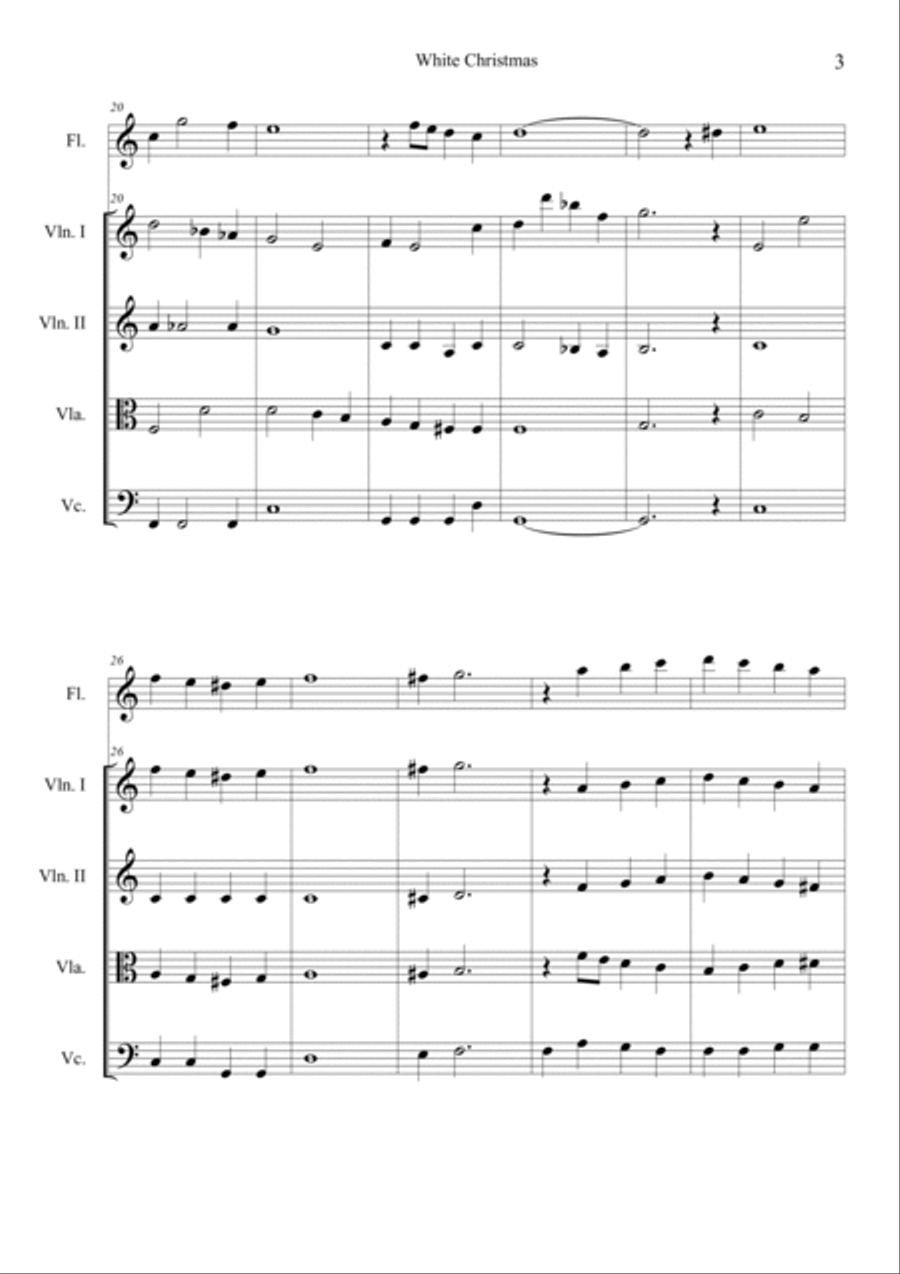 I'm Dreaming Of A White Christmas Flute scores gallery preview page 3