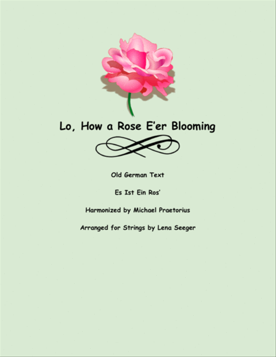 Lo, How a Rose E'er Blooming String Quartet scores gallery preview page 1