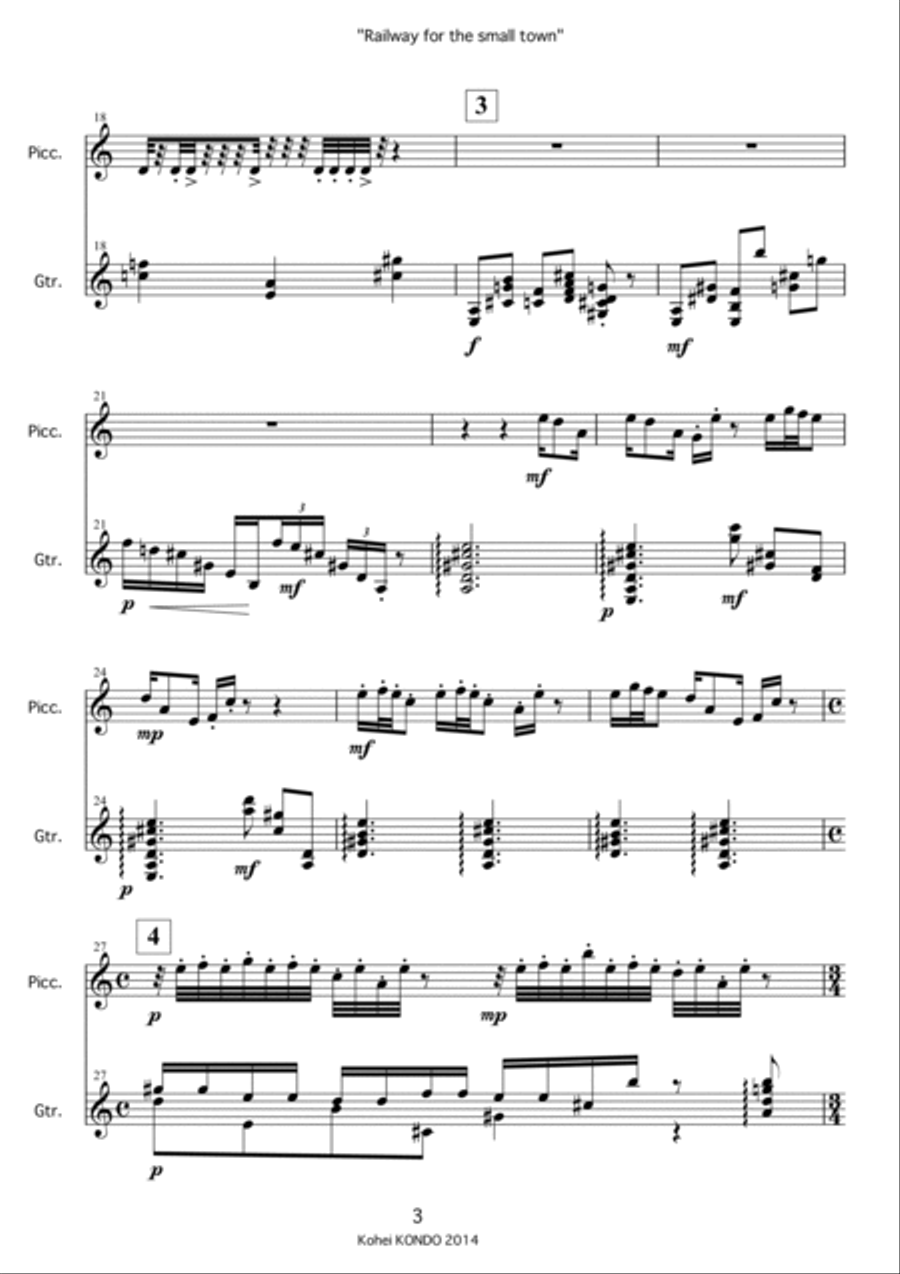Duet for piccolo and guitar 