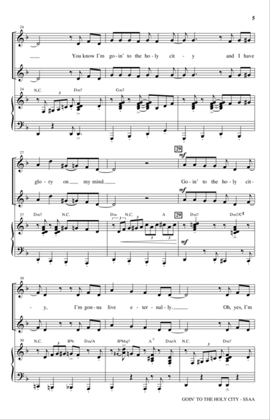 Goin' To The Holy City SSA scores gallery preview page 4