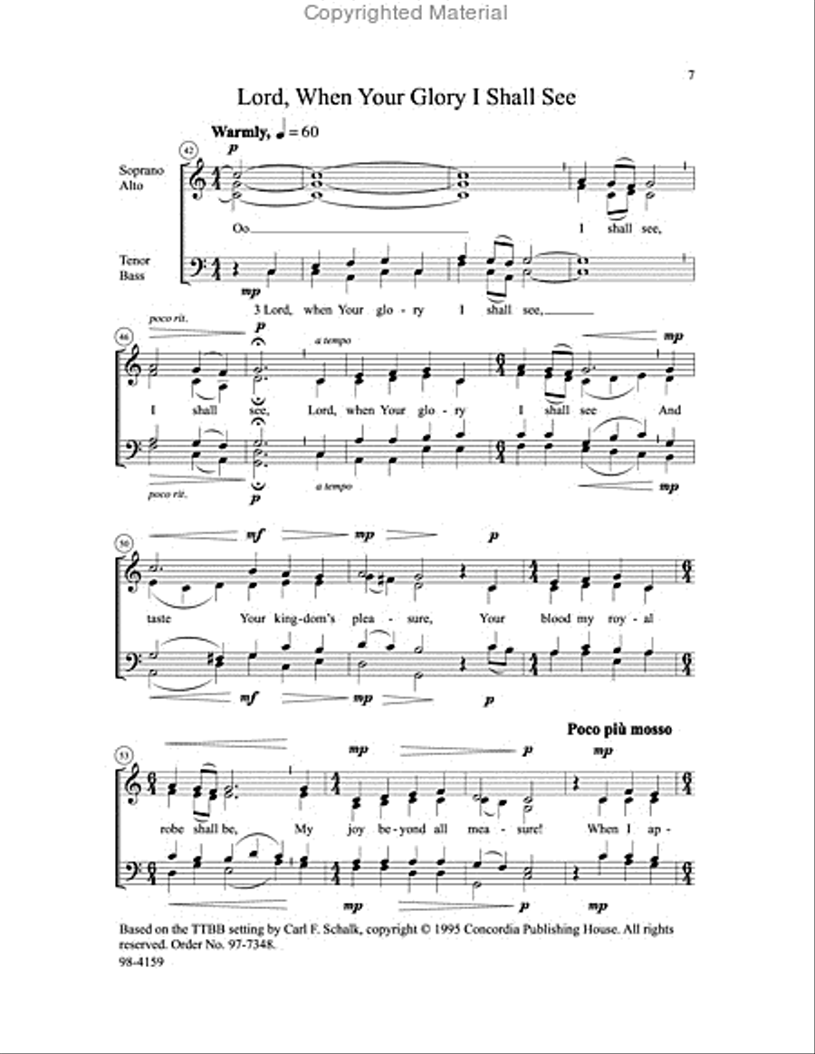 A Lamb Goes Uncomplaining Forth / Lord, When Your Glory I Shall See 4-Part scores gallery preview page 4