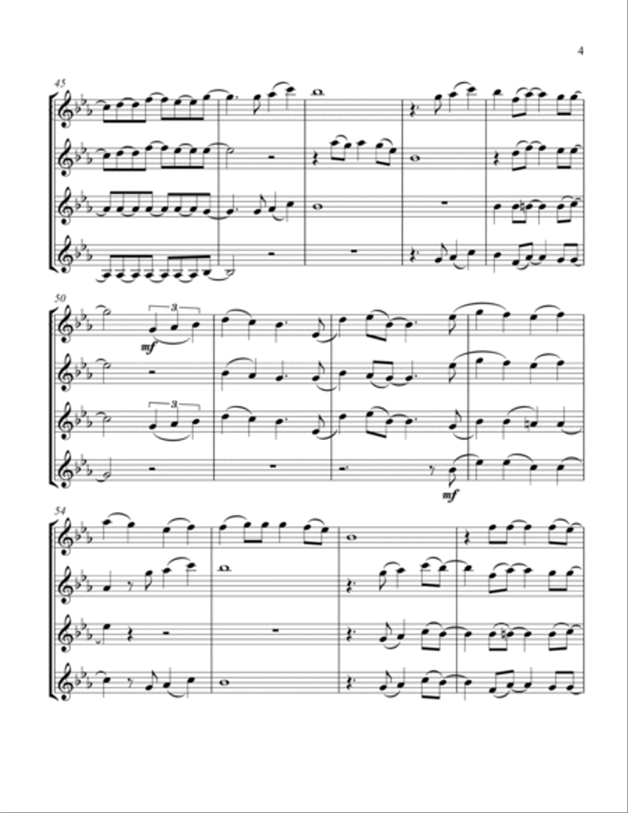 A Whole New World Clarinet Quartet scores gallery preview page 5