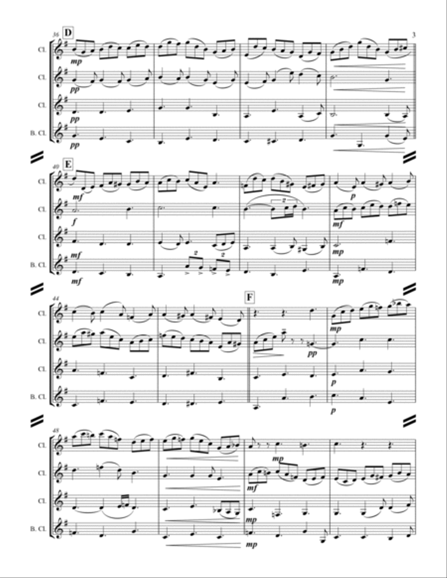 Bach - Jesu, Joy of Man’s Desiring (for Clarinet Quartet) Clarinet Quartet scores gallery preview page 4
