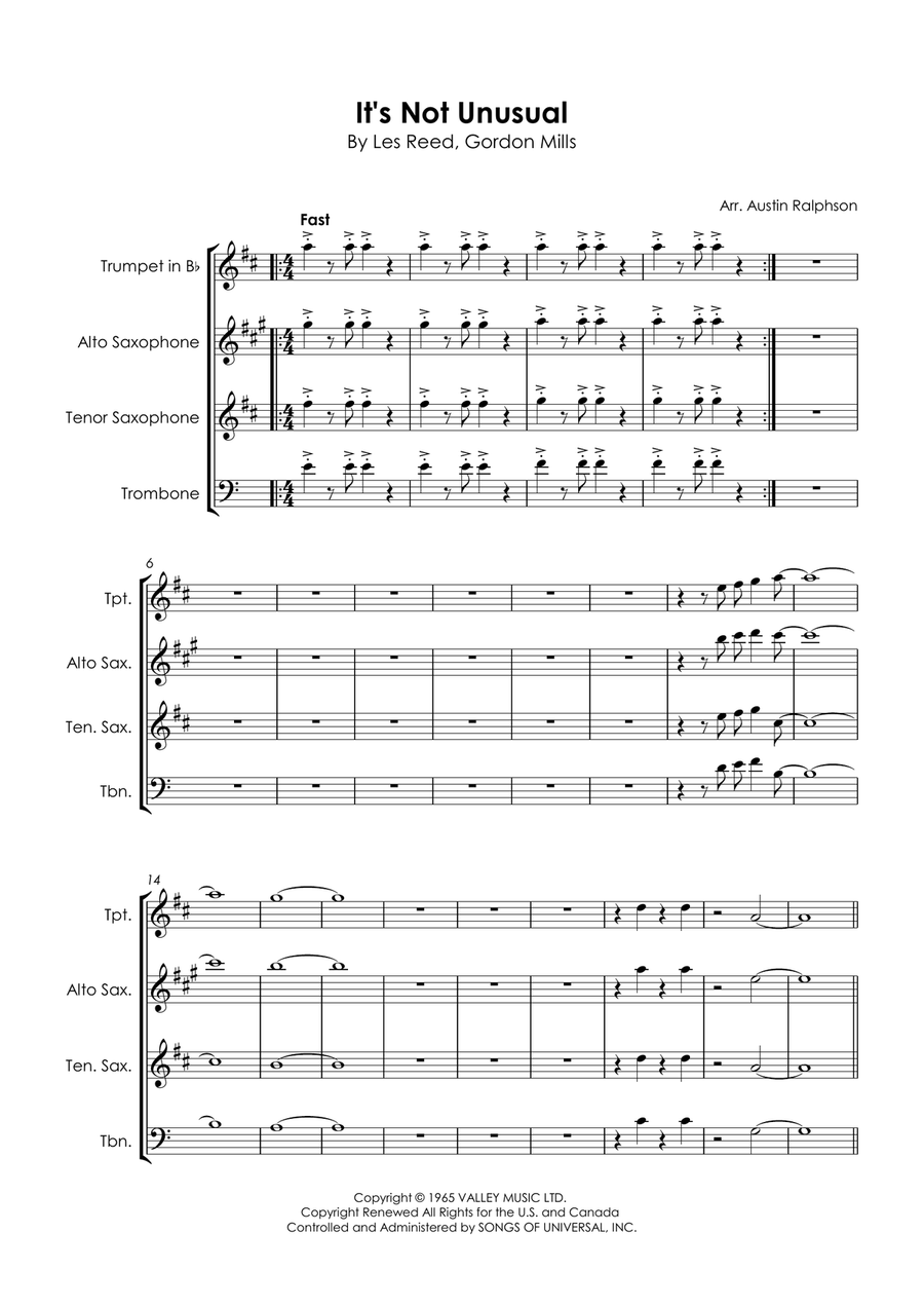 It's Not Unusual Tenor Saxophone scores gallery preview page 5