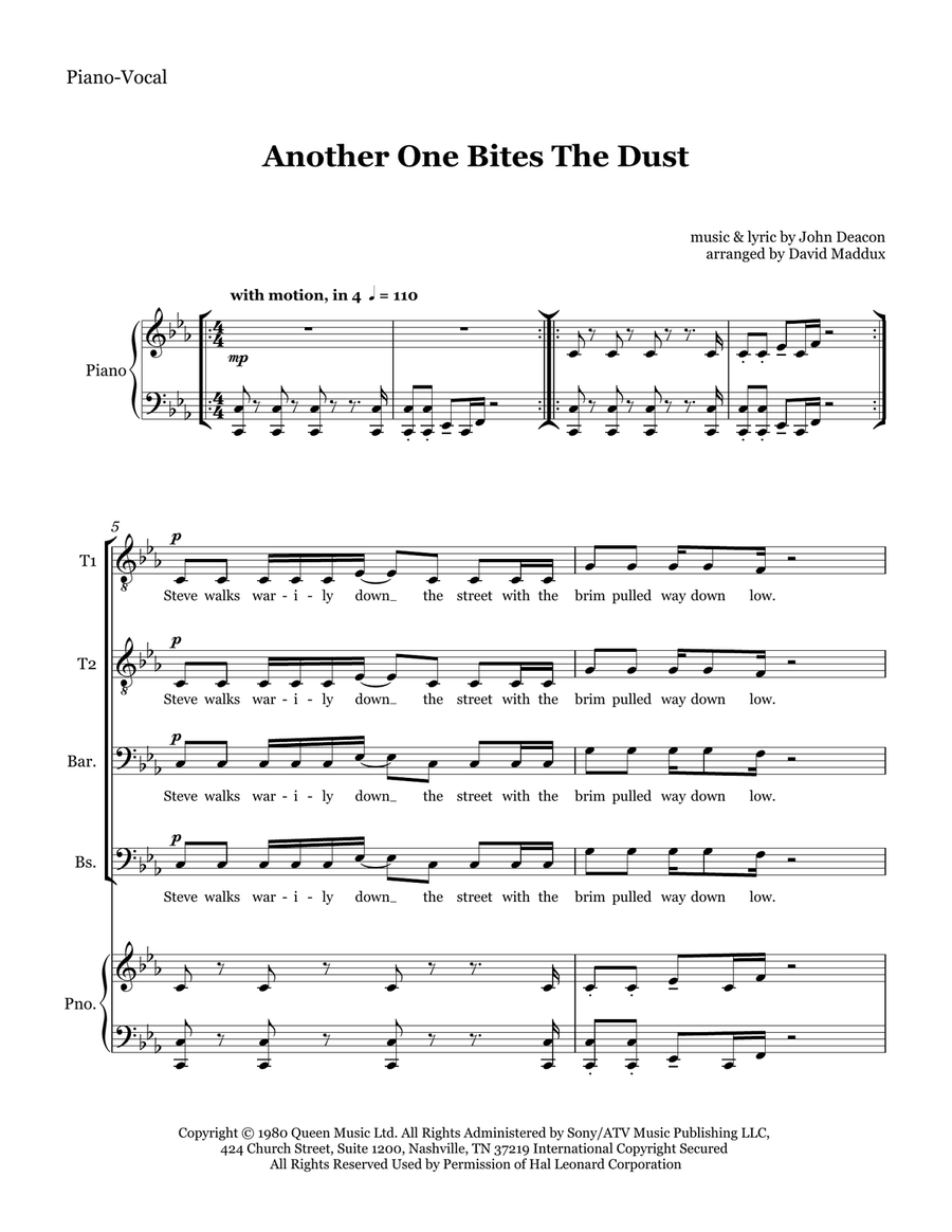 Another One Bites The Dust TTBB scores gallery preview page 1