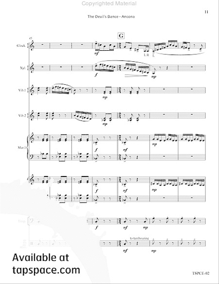 Devil's Dance, The Percussion Ensemble scores gallery preview page 12