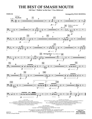 Book cover for The Best of Smash Mouth (arr. Paul Murtha) - Timpani