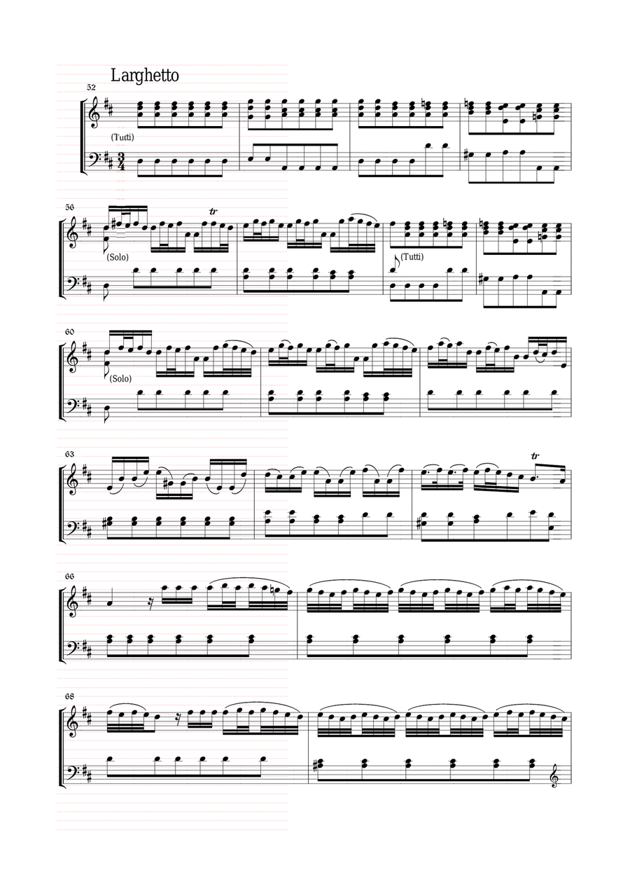 VIVALDI-BACH - Bwv 972 - Transcription for Piano/Organ of Concerto in D major n. 9 - RV 230 by Anto Harpsichord scores gallery preview page 4