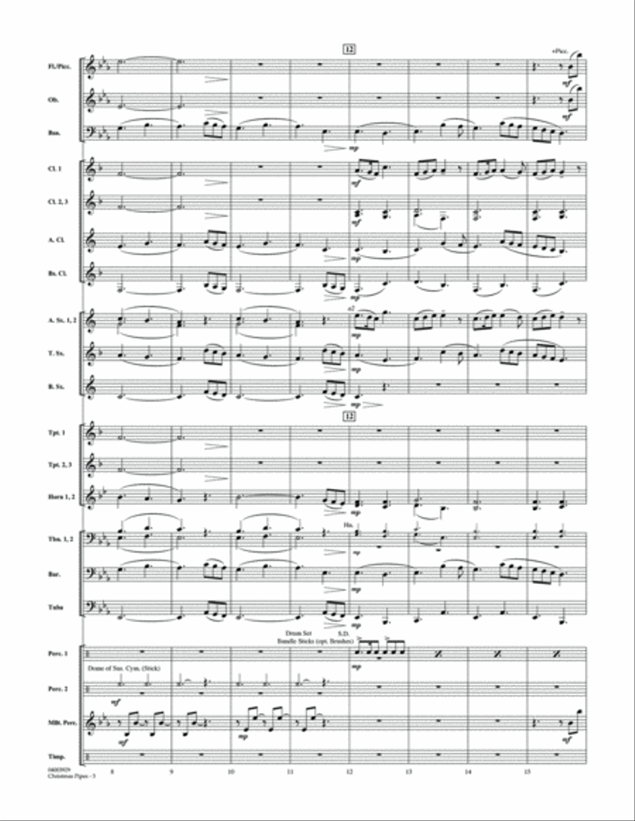 Christmas Pipes - Conductor Score (Full Score) Concert Band scores gallery preview page 3