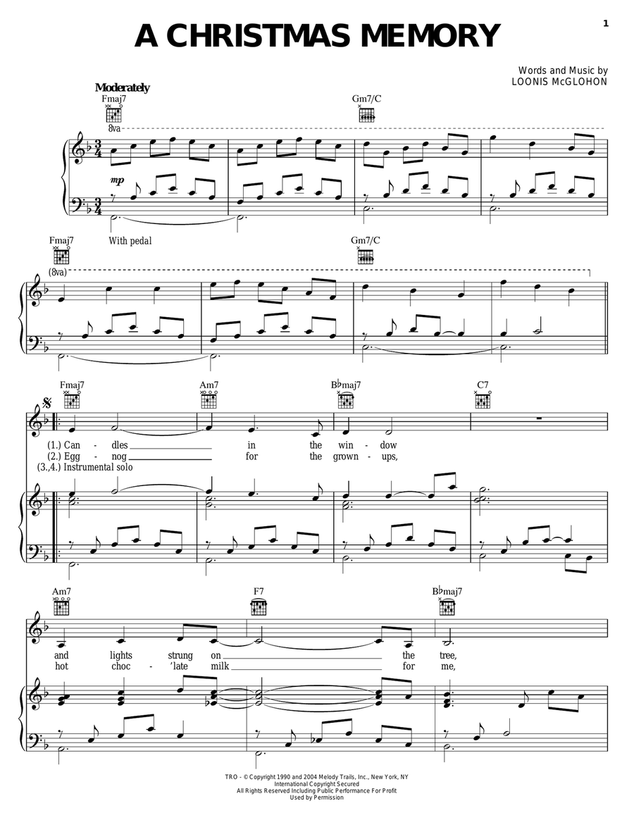 A Christmas Memory Guitar scores gallery preview page 1
