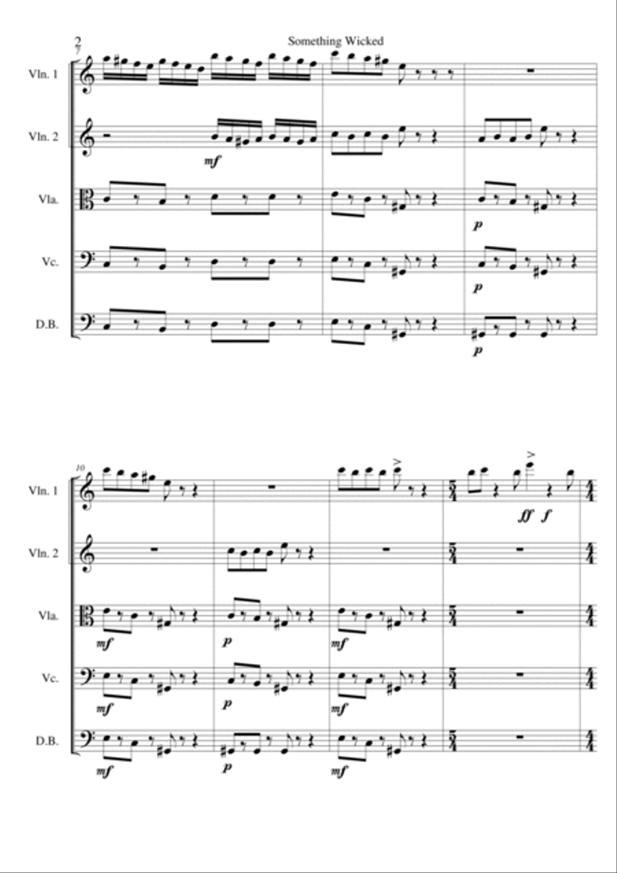Something Wicked - Score Only String Orchestra scores gallery preview page 3