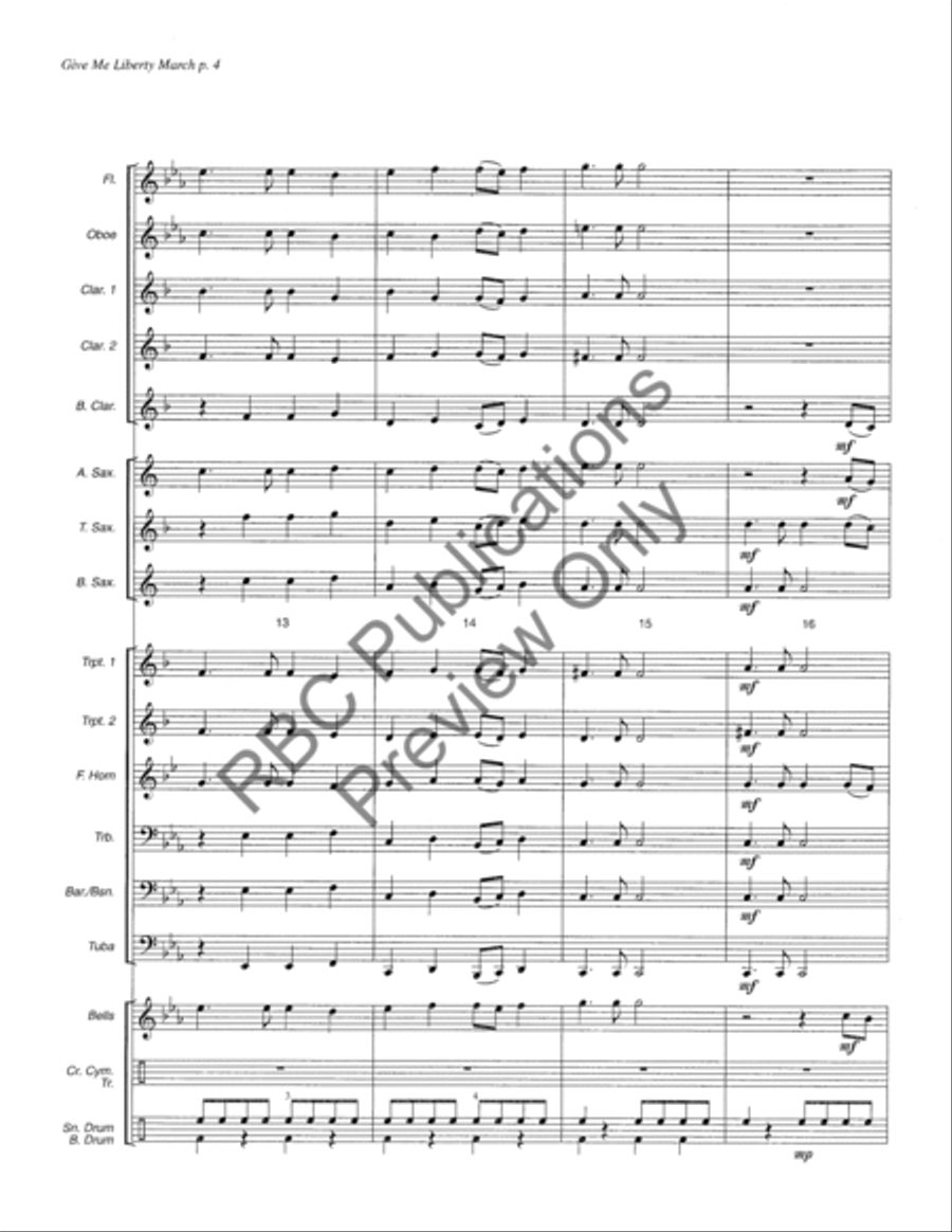 Give Me Liberty March Give Me Liberty March Concert Band scores gallery preview page 7