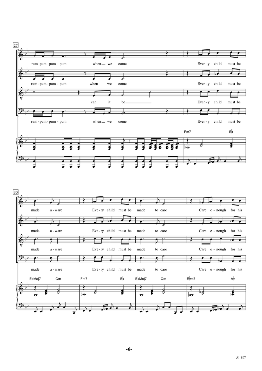 The Little Drummer Boy 4-Part scores gallery preview page 6