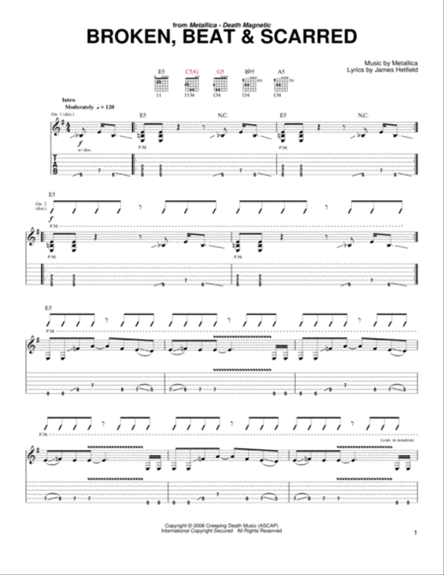 Beat & Scarred, Broken Acoustic Guitar scores gallery preview page 1