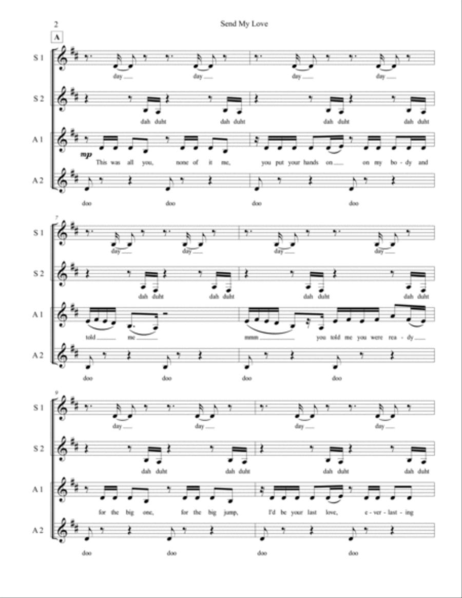 Send My Love (to Your New Lover) SSAA scores gallery preview page 2