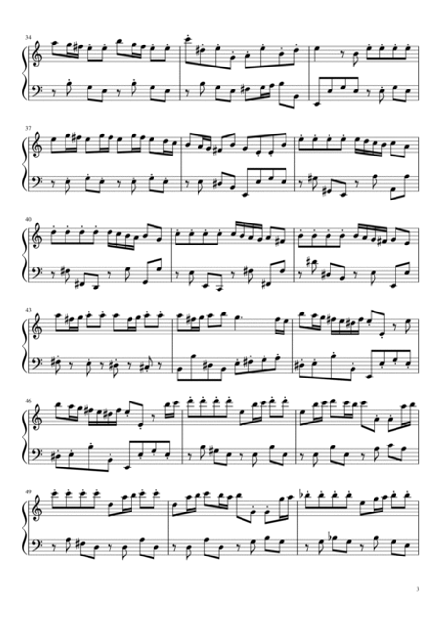 Vivaldi - L'Estro Armonico - (RV 356 Op.3 No.6 in A Minor) - For Piano Solo Piano Solo scores gallery preview page 3