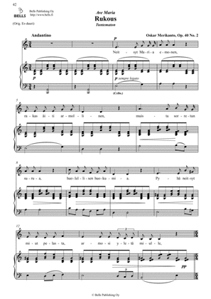 Rukous, Op. 40 No. 2 (C Major)