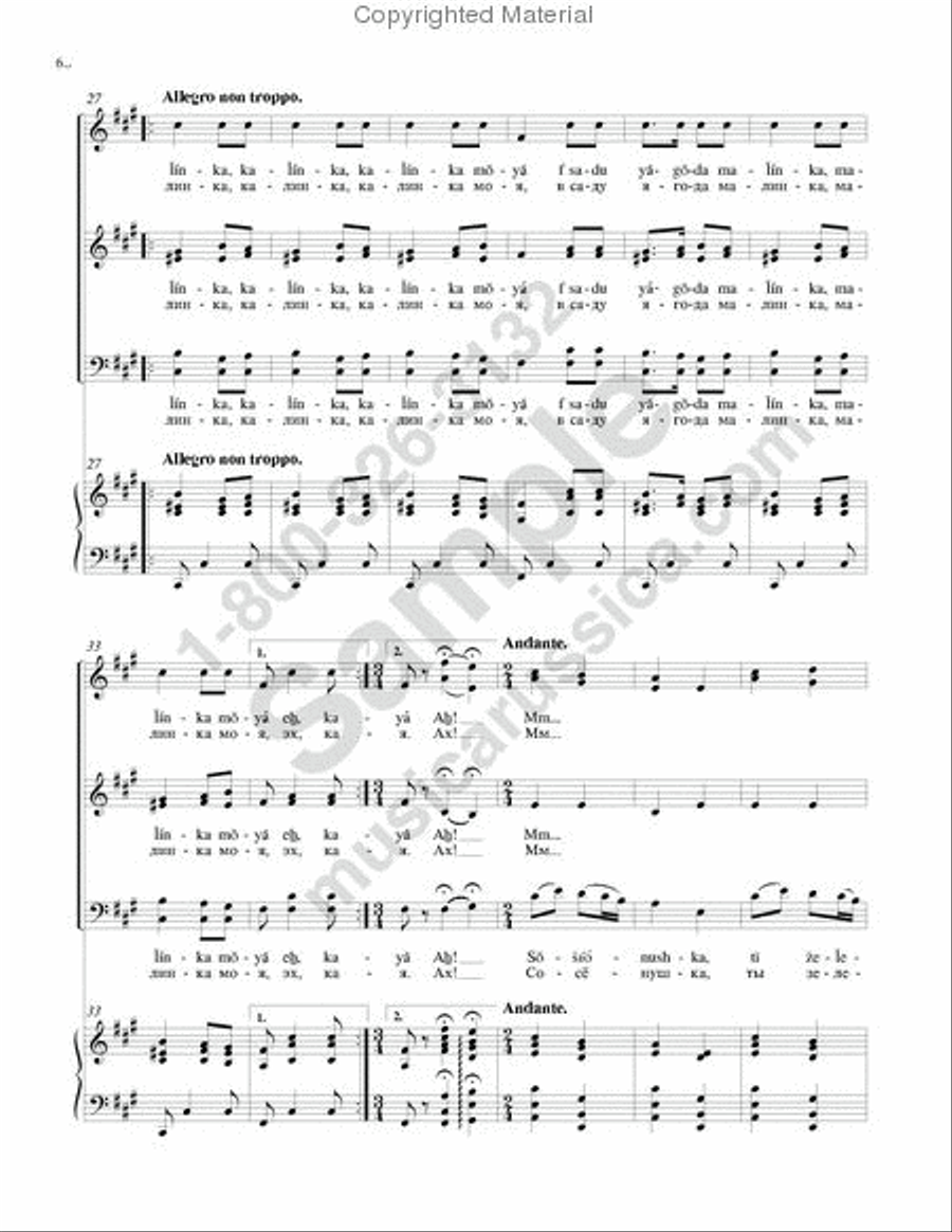 Kalinka 3-Part scores gallery preview page 5