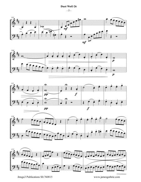 Beethoven: Duet WoO 26 for Violin & Cello image number null