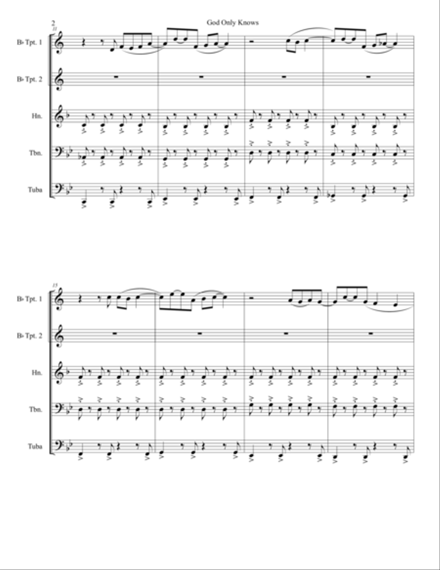 God Only Knows Brass Ensemble scores gallery preview page 2