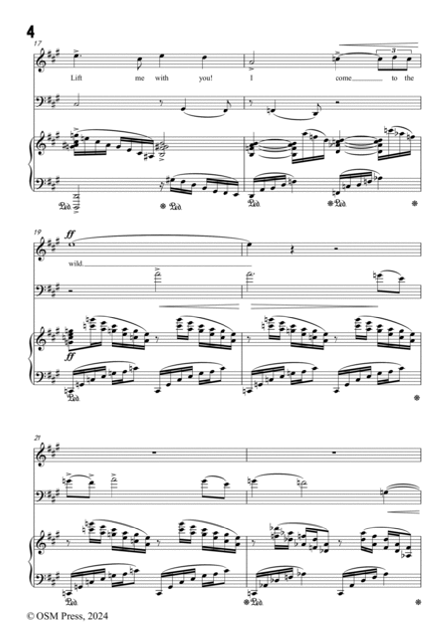 Frank Bridge-Far,far from each other,in f sharp minor,for Voice,Cello and Piano Small Ensemble scores gallery preview page 4
