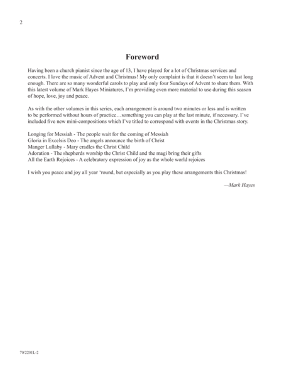 Mark Hayes Christmas Miniatures Piano Solo scores gallery preview page 2