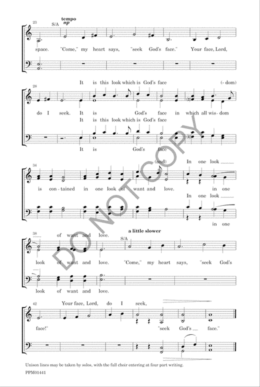 Seek God's Face 4-Part scores gallery preview page 4