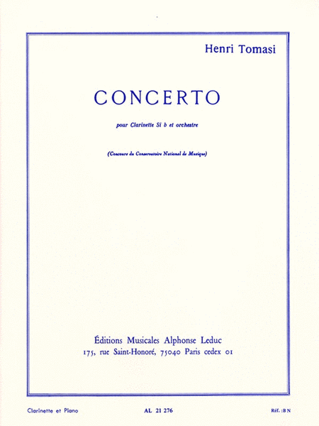 Henri Tomasi - Concerto Pour Clarinette En Si Bemol Et Orchestre A Cordes