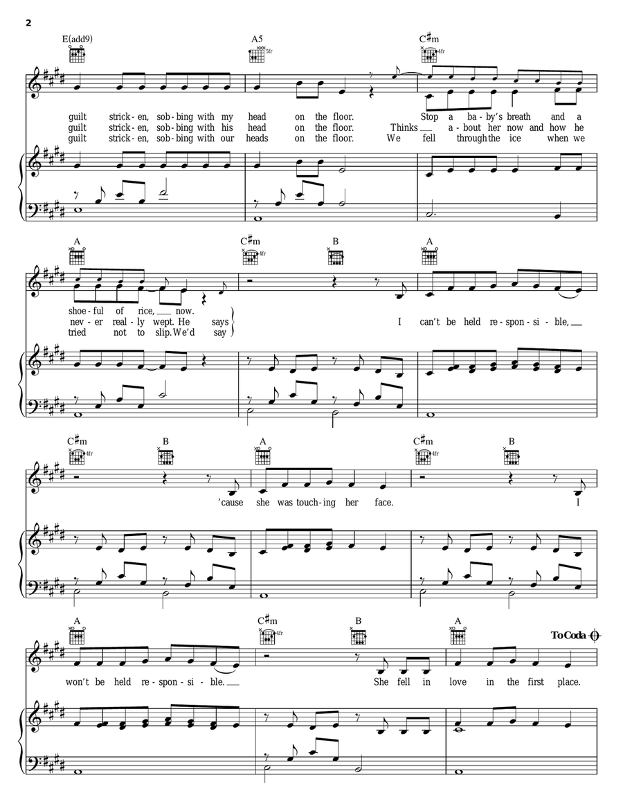 The Freshmen Piano, Vocal, Guitar scores gallery preview page 2