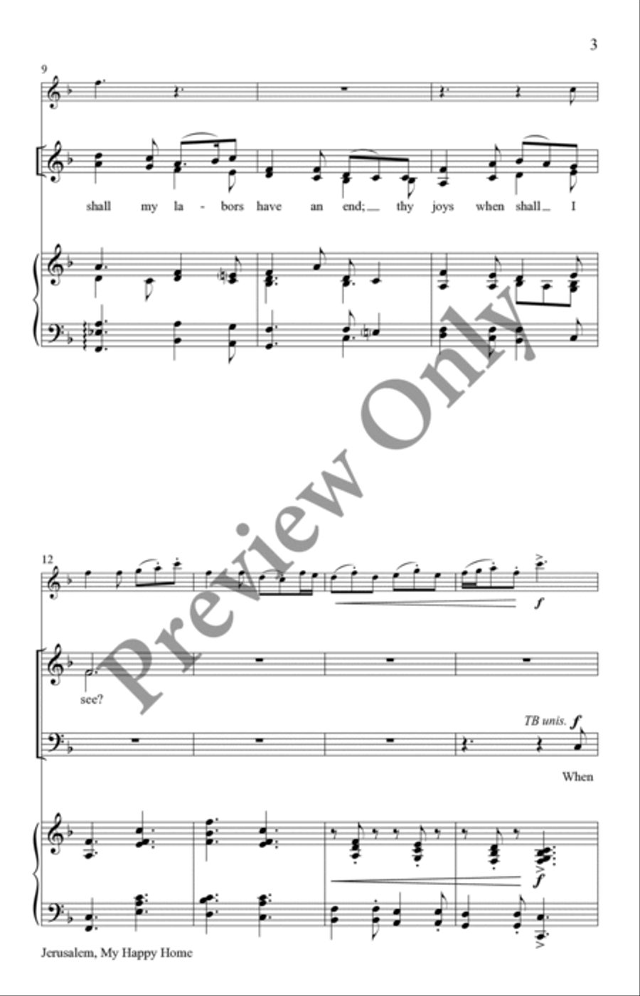 Jerusalem, My Happy Home Jerusalem, My Happy Home 4-Part scores gallery preview page 3