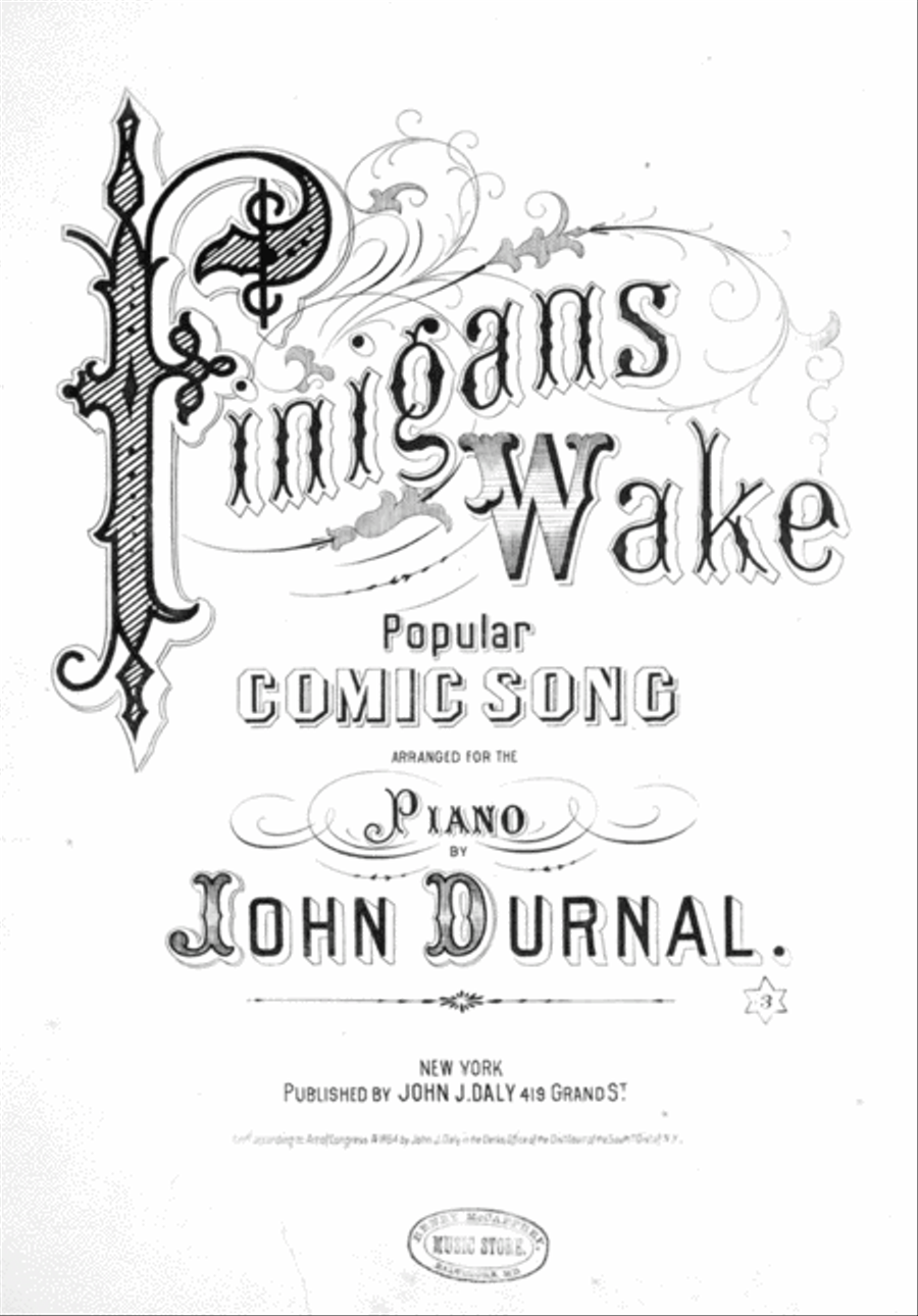 Finigans Wake. Popular Comic Song Voice scores gallery preview page 1