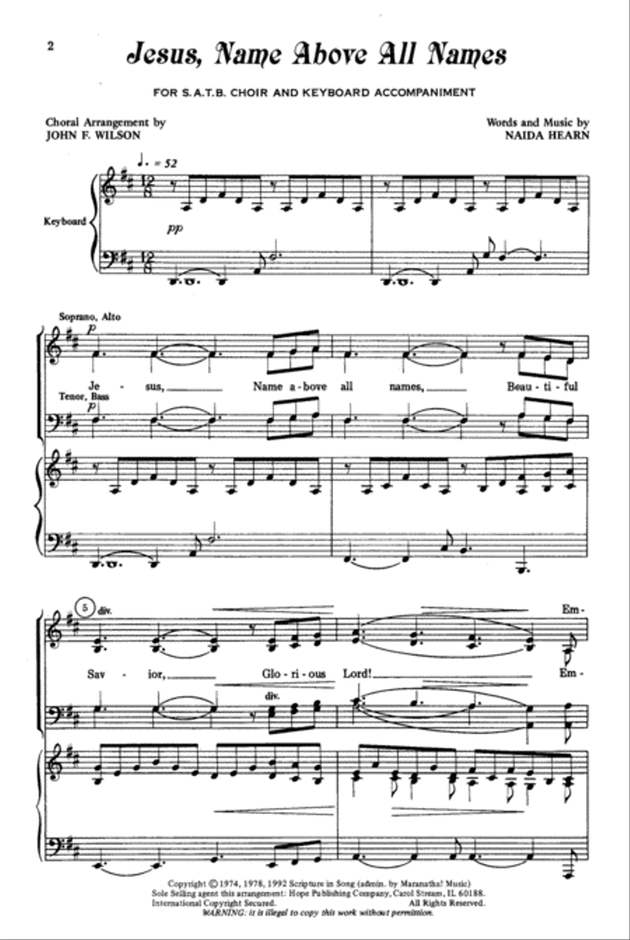 Jesus, Name Above All Names 4-Part scores gallery preview page 2