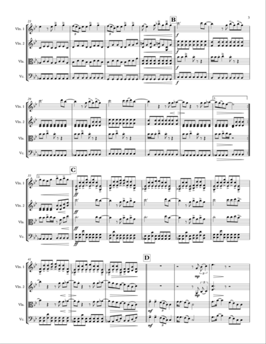 Rolling In The Deep String Quartet scores gallery preview page 3