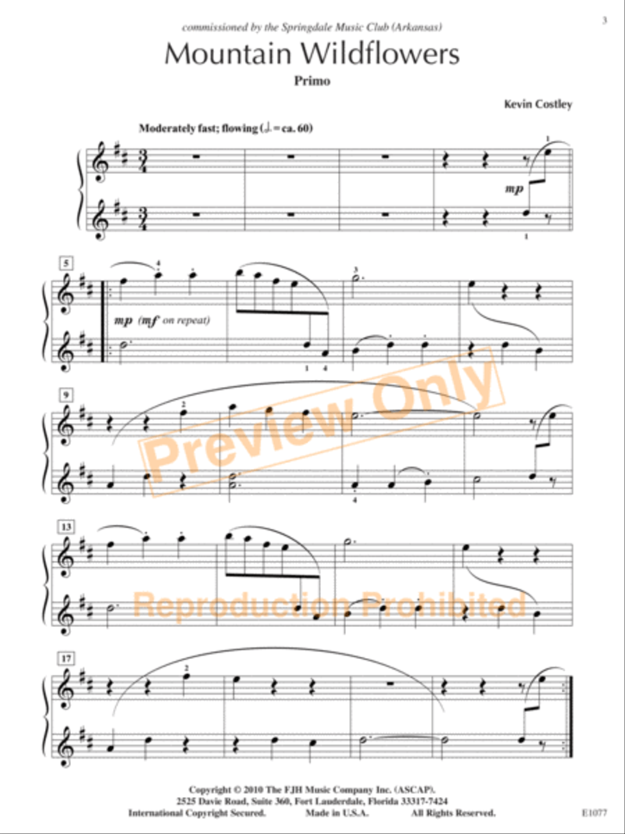 Mountain Wildflowers Mountain Wildflowers Piano Solo scores gallery preview page 4