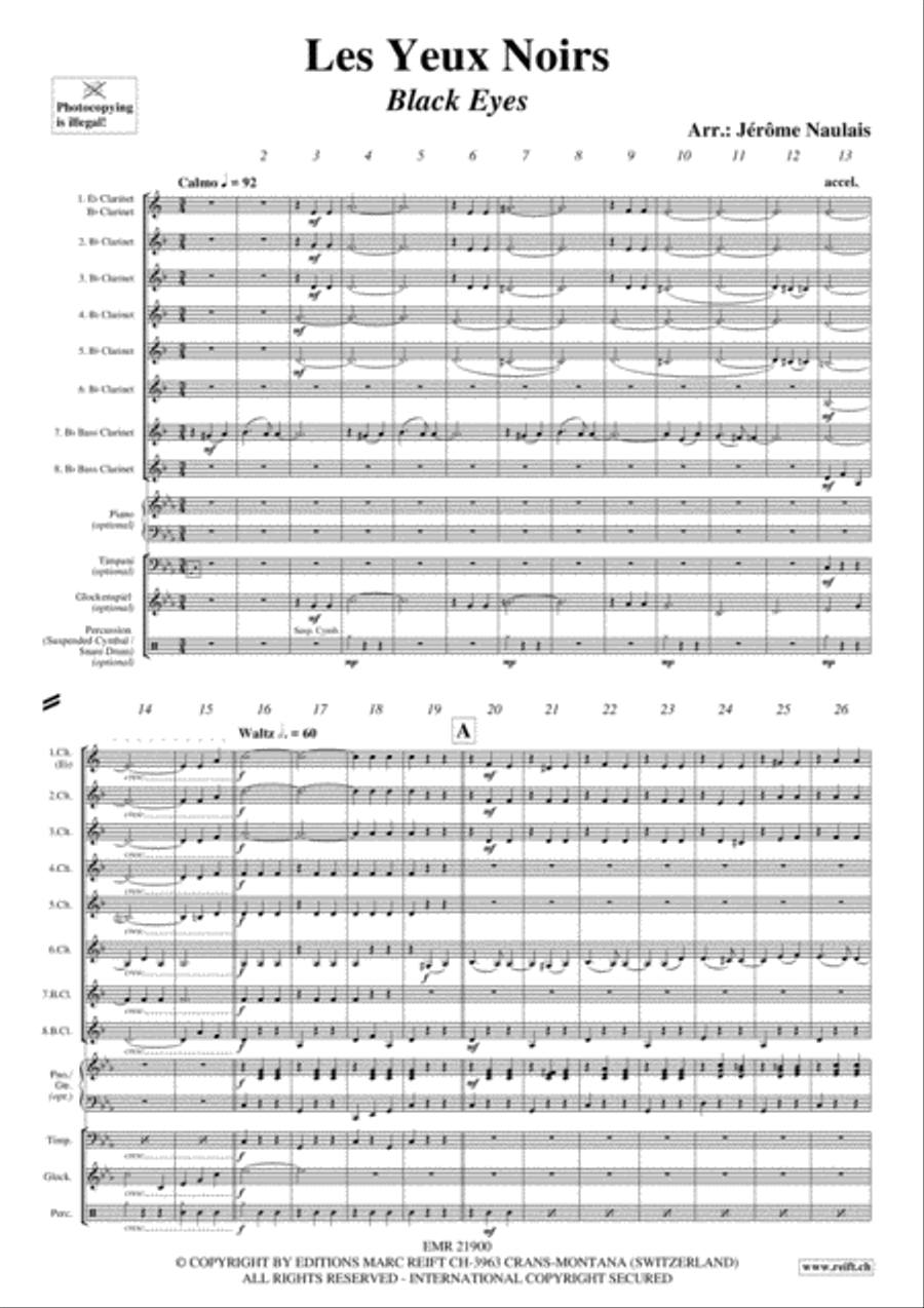Les Yeux Noirs Clarinet scores gallery preview page 3