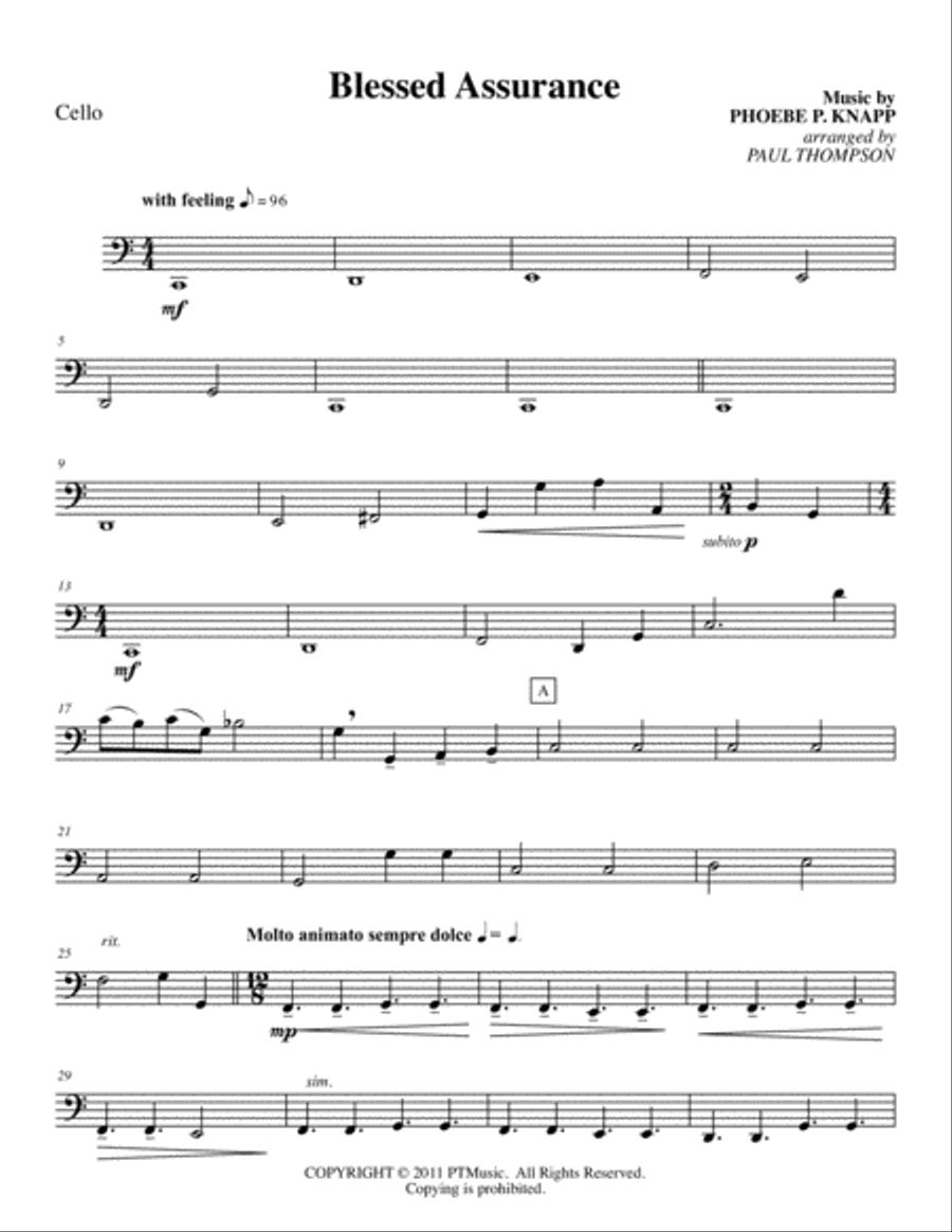 Blessed Assurance String Quartet scores gallery preview page 1