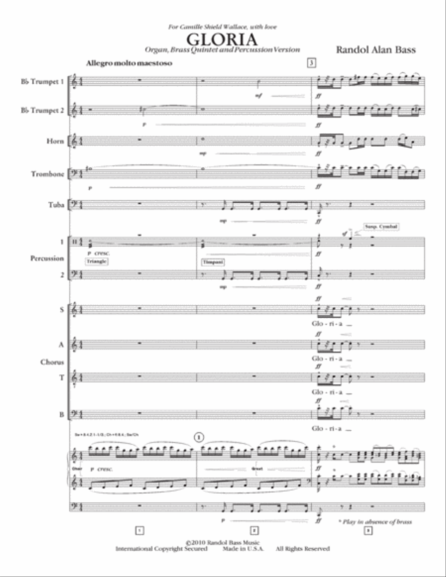 Gloria (TTBB Brass Ensemble Score & Parts)