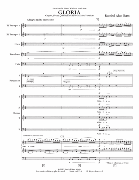 Gloria (TTBB Brass Ensemble Score & Parts)