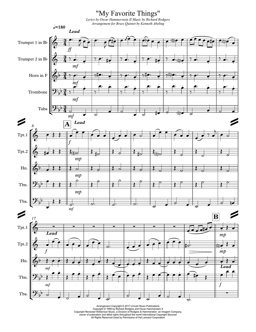 My Favorite Things Horn scores gallery preview page 2