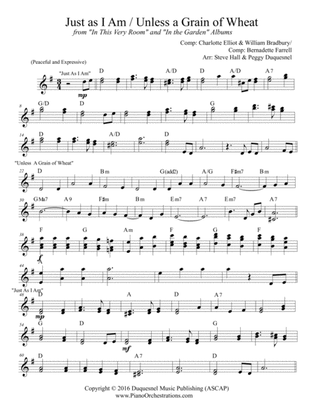 Just As I Am / Unless a Grain of Wheat (Lead Sheet)