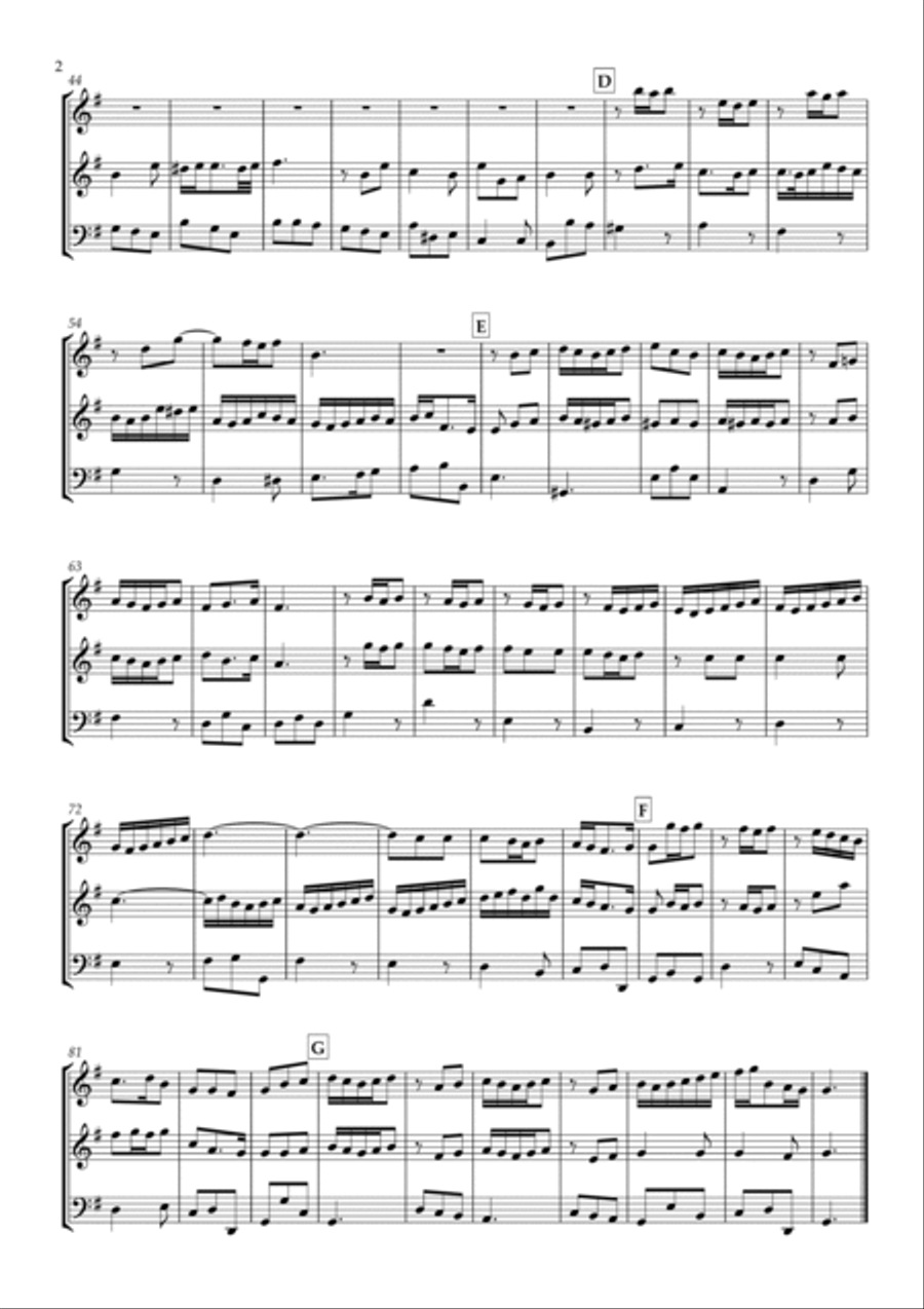 'Jesu! Jesu' from Brockes Passion HWV.48 for Two Violins & Violoncello String Duet scores gallery preview page 2