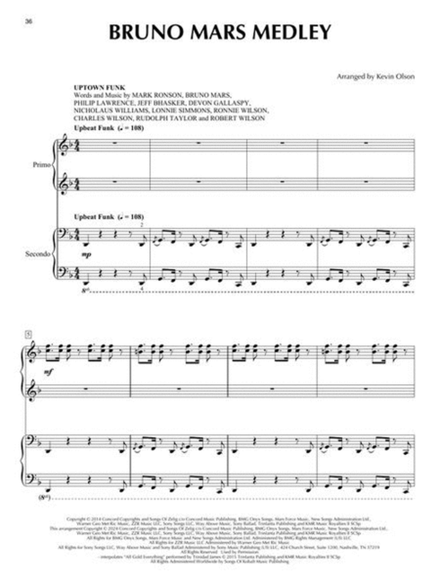 Epic Pop and Rock Medleys for Piano Duet