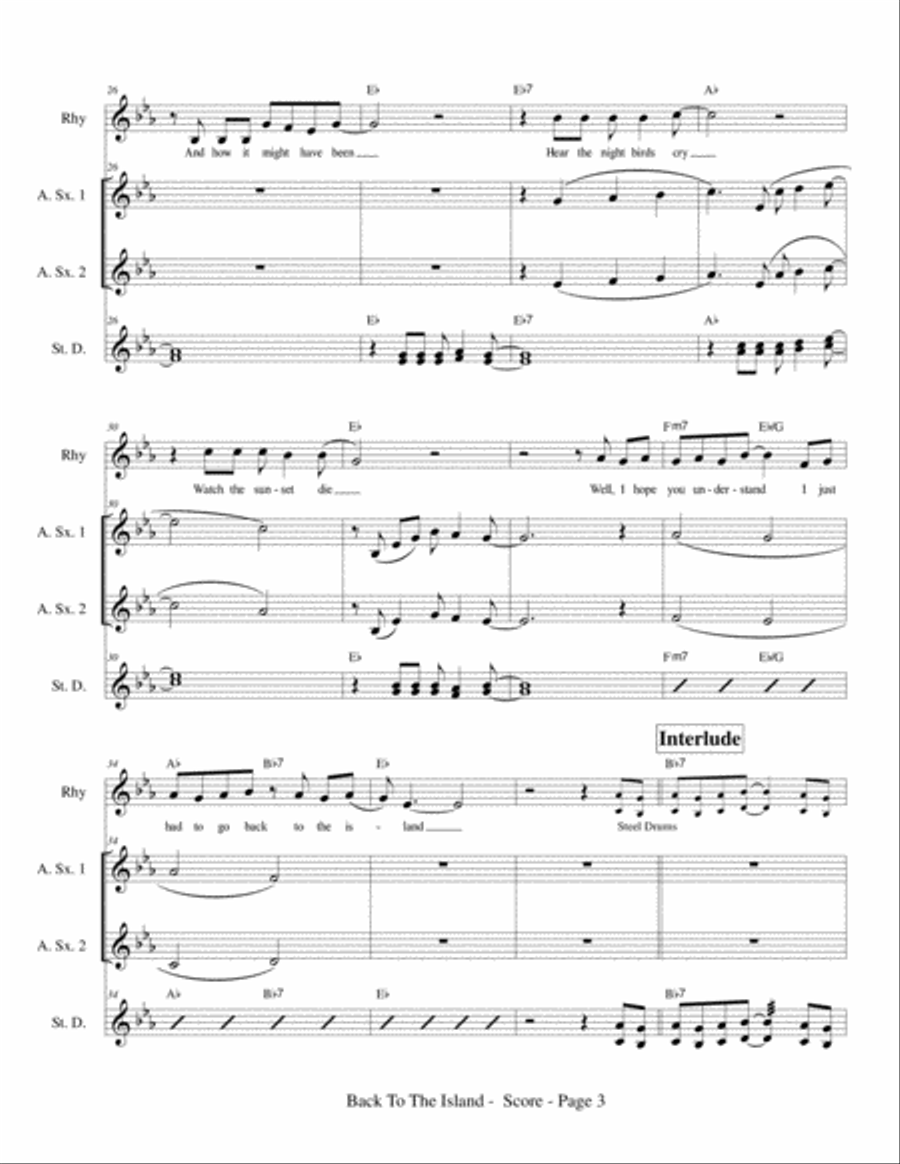 Back To The Island Small Ensemble scores gallery preview page 5