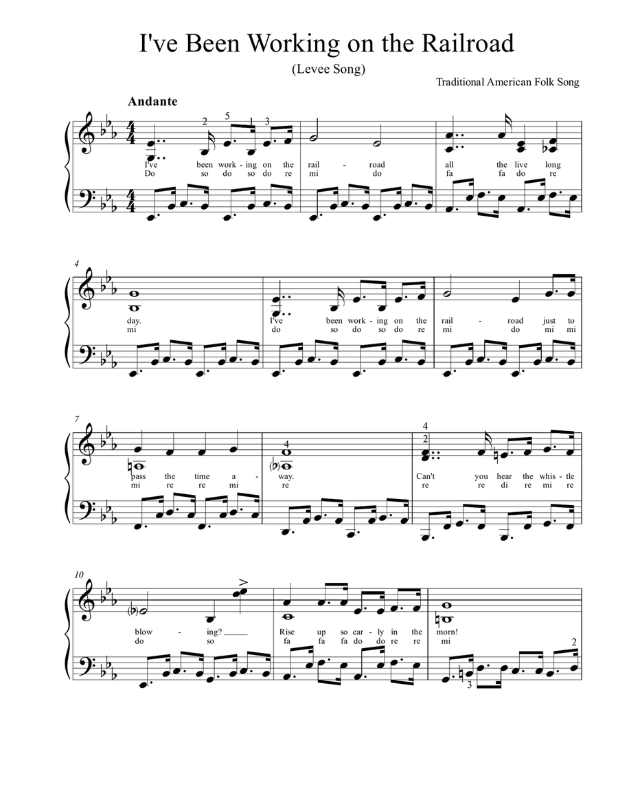 I've Been Working on the Railroad (Levee Song) Piano, Vocal scores gallery preview page 1