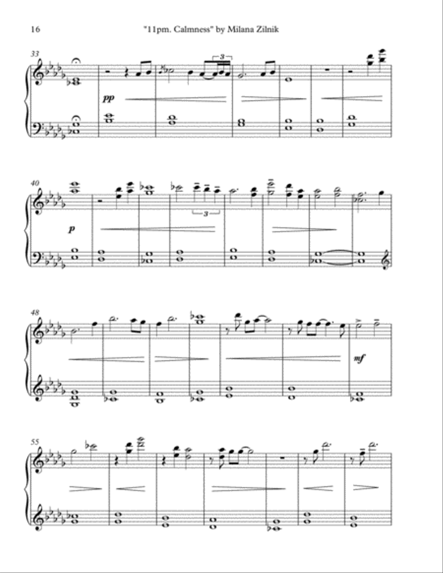 11pm. Calmness 11pm. Calmness Piano Solo scores gallery preview page 2