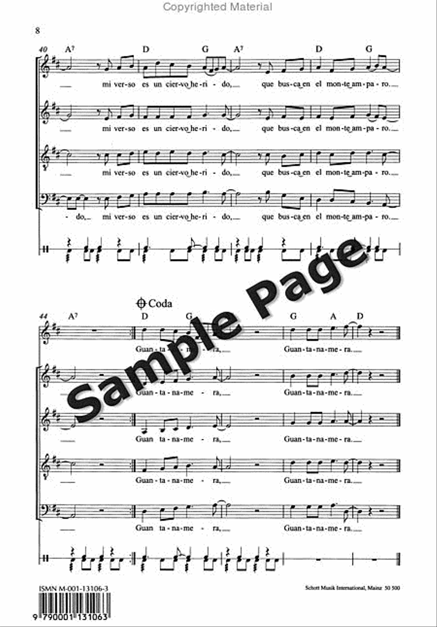 Fernandez Diaz Guantanamera (becker) 4-Part scores gallery preview page 9