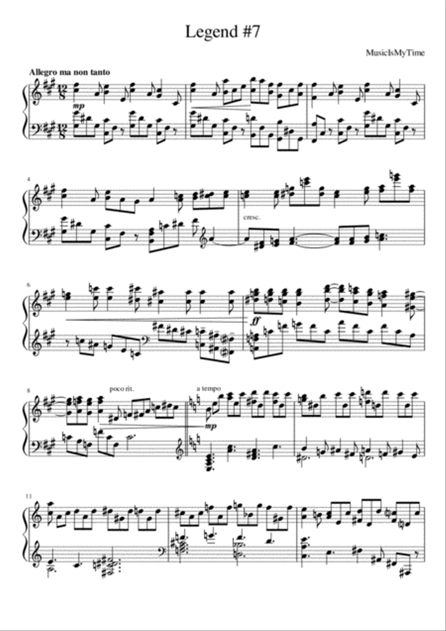 Legend №7 Piano Solo scores gallery preview page 1