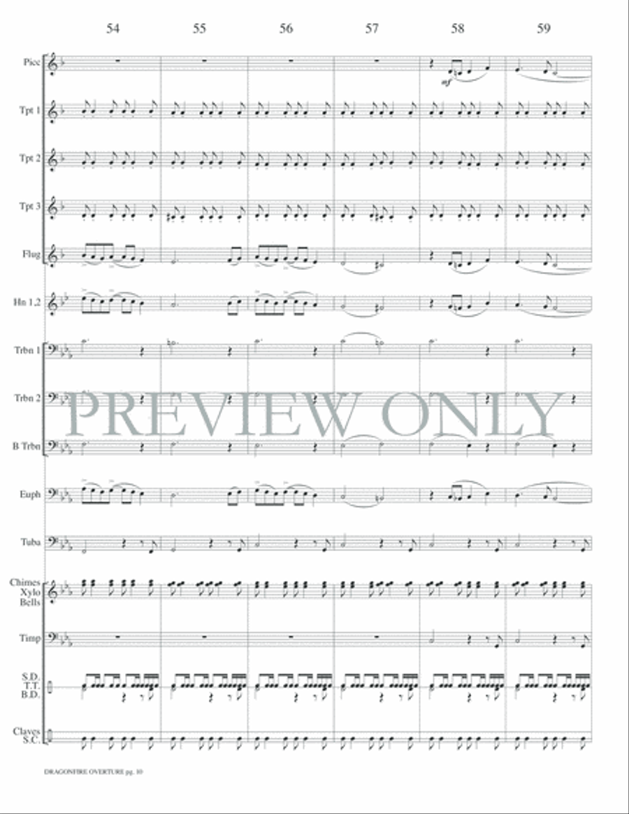Dragonfire Overture Small Ensemble scores gallery preview page 12