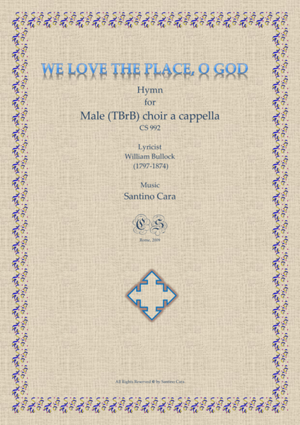 We love the place, O God - Hymn for Male (TBrB) choir a cappella image number null