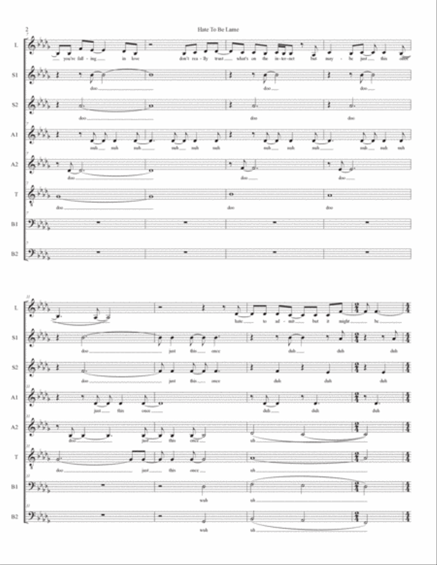 Hate To Be Lame Feat. Finneas Divisi scores gallery preview page 2